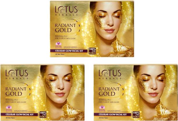 LOTUS HERBALS RADIANT GOLD Cellular Glow Salon Grade Single 
Facial Kit