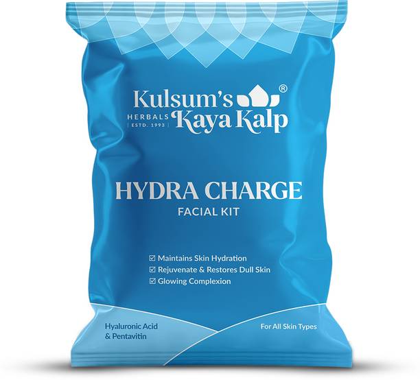 Kulsum's Kaya Kalp Hydra Charge Facial Kit,Suitable for All Skin Types, Paraben- Free (Single Use)
