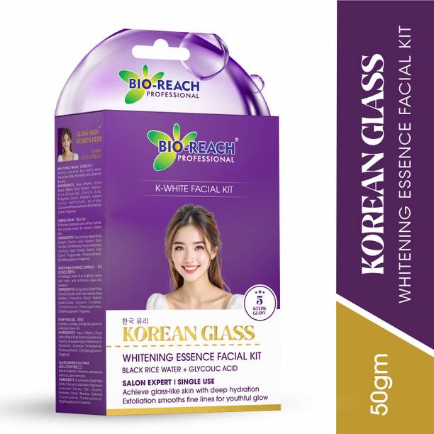 BIO-REACH Korean Glass Glow Facial Kit – Whitening, Pore Refining, 5 Step Glow Care