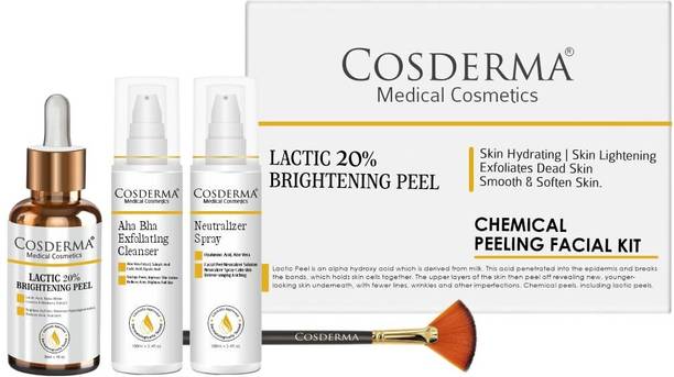 COSDERMA Lactic 20% Brightening Peel | Chemical Peeling Facial Kit