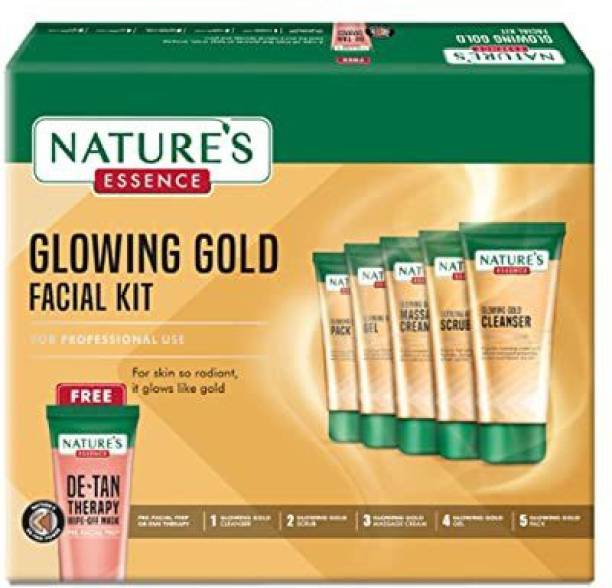 Nature's Essence Glowing Gold Facial Kit--5 Steps-Pack Of 1- 300 g