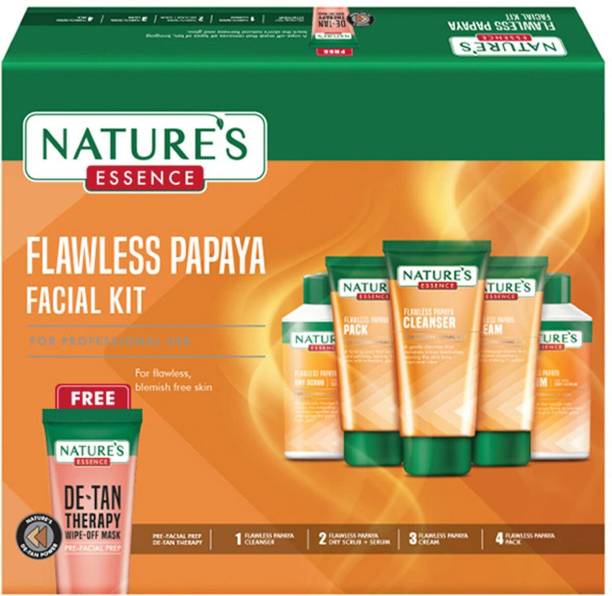 Nature's Essence Flawless Papaya Facial Kit, 180g + d tan therpy 100ml