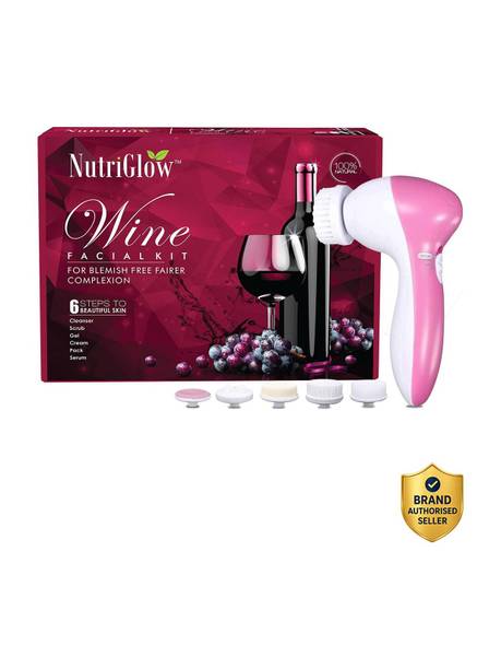 NutriGlow Wine Facial Kit (250+10)g with 5 in 1 Face Massager