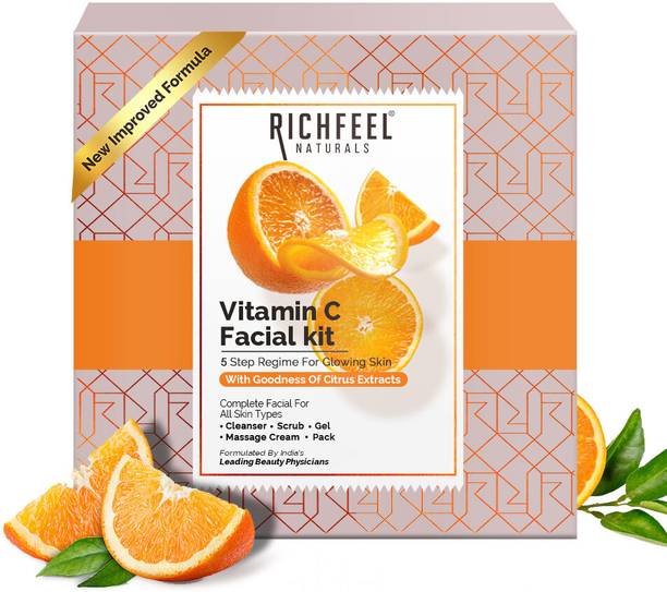 RICHFEEL Brightening Facial Kit with Vitamin C | For Tan Removal 7 Glow 30 g