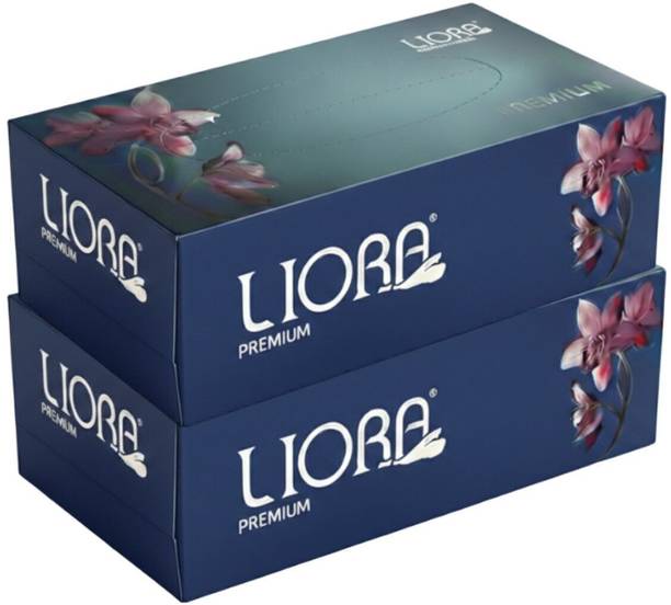 Liora Premium 2-Ply Ultra Soft Facial Tissue Paper | 2x100 Pulls | Total 200 Pulls