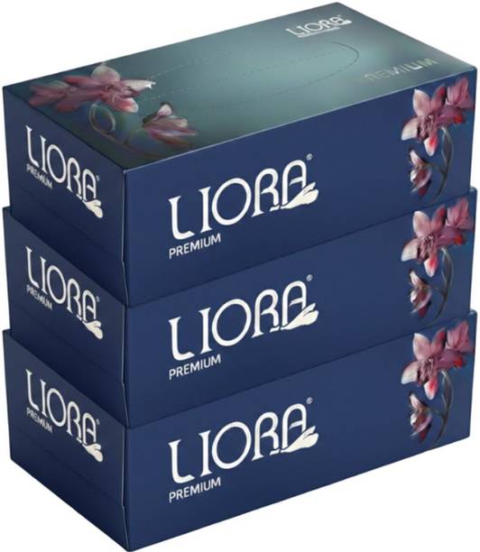Liora Premium 2-Ply Ultra Soft Facial Tissue Paper | 3x100 Pulls | Total 300 Pulls