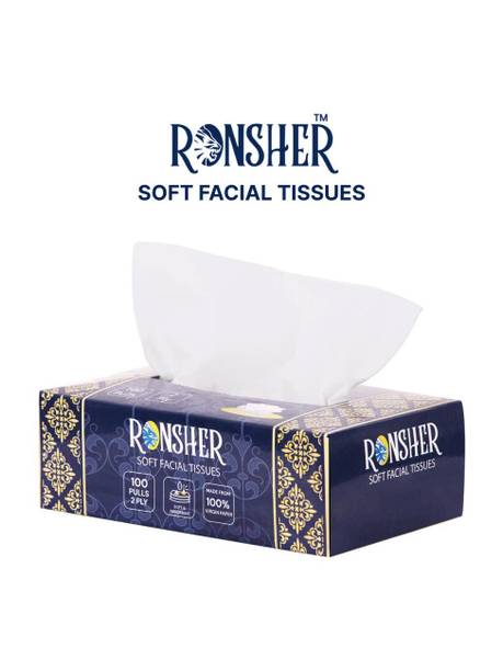 RONSHER 2-ply Premium Facial tissue paper| 100 pulls |Pack of 1