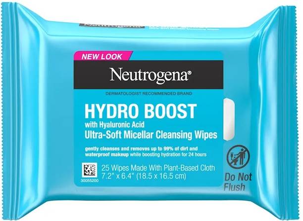 NEUTROGENA HYDRA BOOST WET WIPES ( MADE IN FRANCE ) PACK OF 25 WIPES
