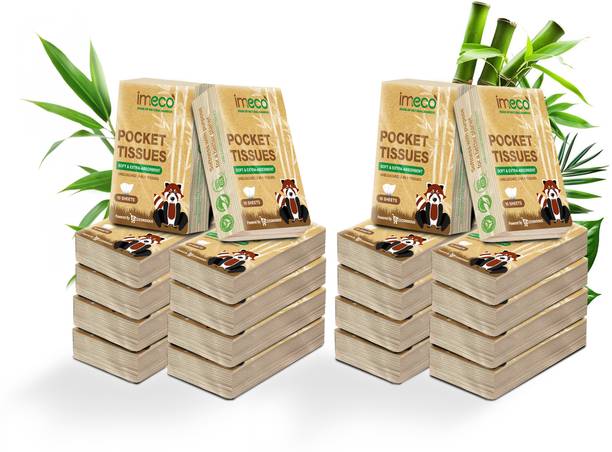 IMECO Facial Pocket Tissue Combo | 10 Pulls Each Pack | Travel-Friendly Hanky Tissue