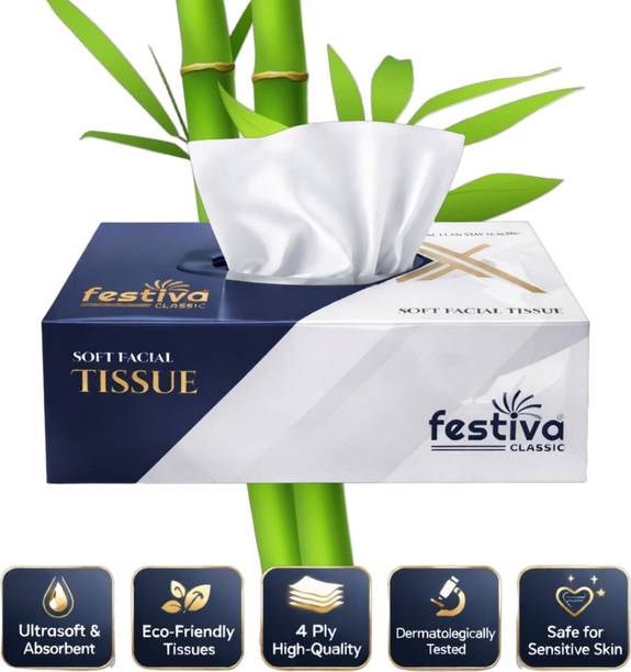 Festiva SOFT-PREMIUM FACE Tissues Paper,Camical Free Tissue{BOX OF 1}per box 200 Sheet