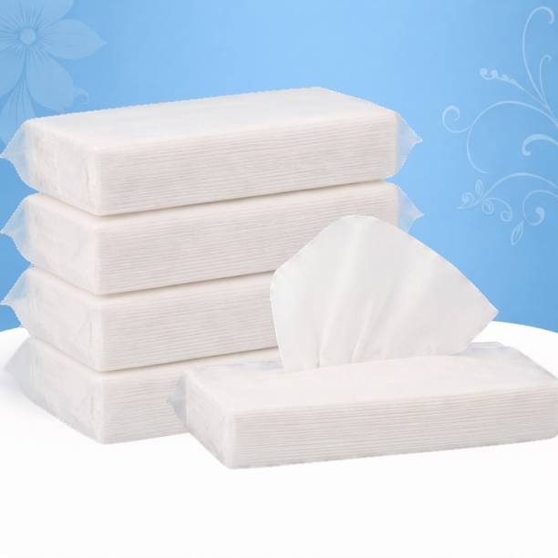 SILKEN SNOW 2 Ply Facial Tissue Paper Refill, Car & Travel Tissue Refill Pack of 4x100Pulls