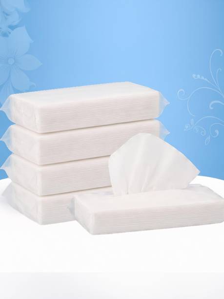 SILKEN SNOW 2 Ply Facial Tissue Paper Refill, Car & Travel Tissue Refill Pack of 4x100Pulls
