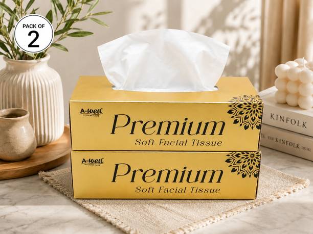 A-Well Premium Facial Tissue Gold 2 Ply Soft & Absorbent 100 Pulls