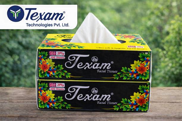 TEXAM 2-ply Premium Facial tissue paper| 100 pulls |Pack of 1 (200 Tissues)