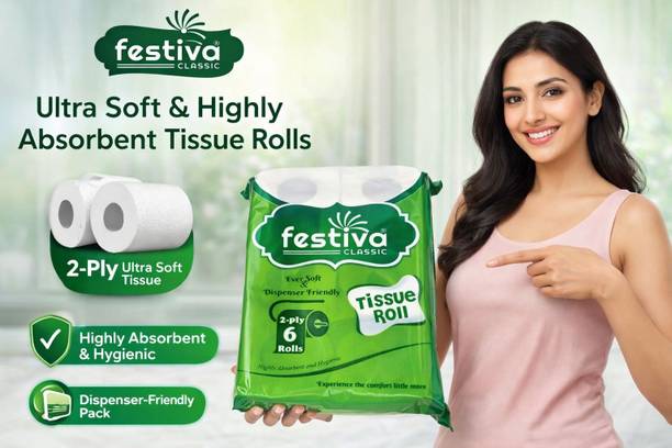 Festiva BEST QUALITY BATH TISSUE ROLL PACK OF 1 IN 6 ROLL