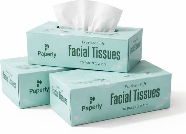 Paperly Feather Soft Facial Tissues 70 Pulls x 2 Ply Soft Face Tissue