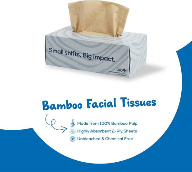 Circulr Bamboo Facial Tissues 4×100 Pulls | 2 Ply