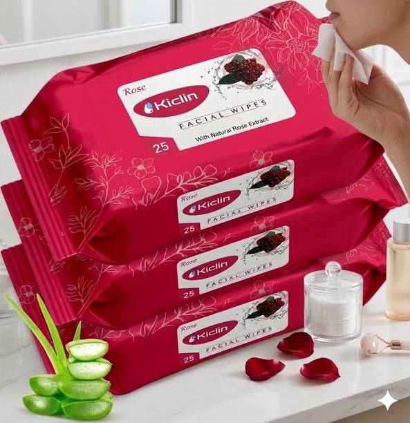 kiclin Refreshing Rose Wet Wipes – Moisturizing Facial Tissue Paper