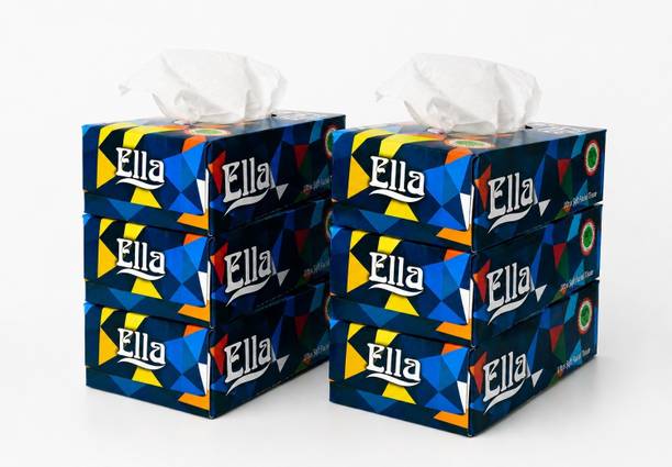 ELLA Facial Tissue Soft Absorbent- Made of Virgin Paper 100 Pulls Per Box 2Ply