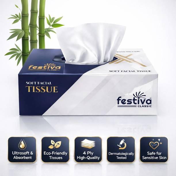 Festiva FACE TISSUE PAPER SOFT-PREMIUM ,Camical Free Tissue{BOX OF 1}per box 200 Sheet