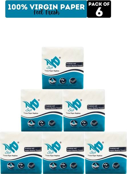 NE Soft 100% Virgin Tissue Paper Napkin (OBA Free) (Pack of 6)