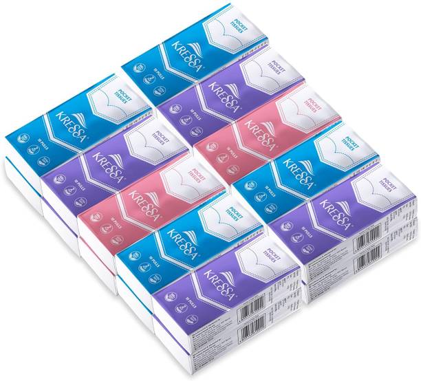 क्रेसा Facial Pocket Tissue Paper, Pack of 20-200 Pulls 2-Ply, Travel-Friendly
