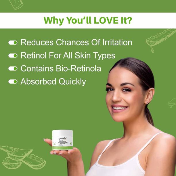 glowelle 0.3% Retinol- beginner-friendly face serum and 0.1% retinol beginner friendly serum-based cream for Men and Women