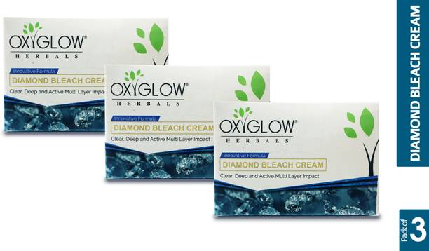 OXYGLOW Herbals Diamond Bleach Cream 50 Gm (Pack of 3) Clear,Deep & Active Multi Layer