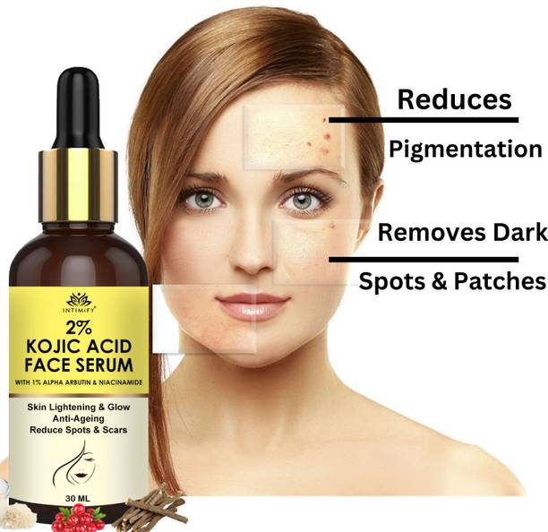 INTIMIFY 2% Kojic Acid Face Serum for Skin Brightening & Lightening, Remove Pigmentation