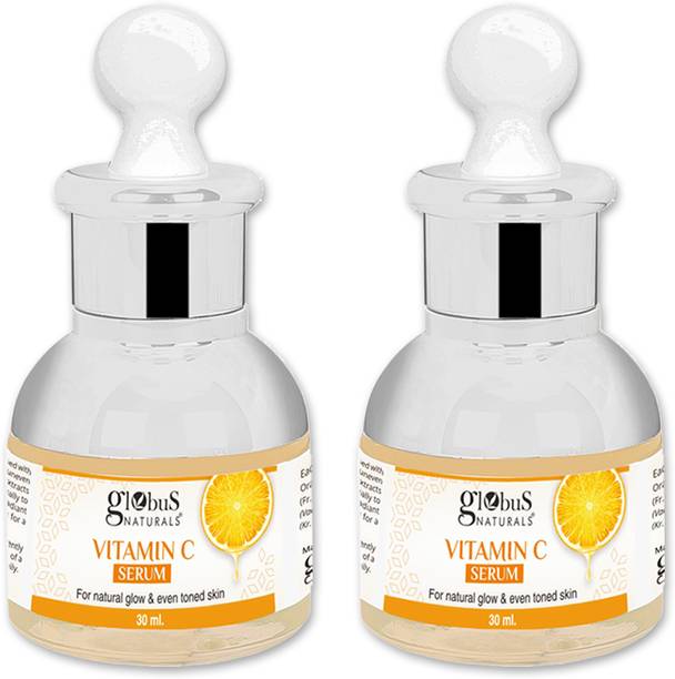 Globus Naturals Vitamin C Face Serum, for Natural Glow & Even Skin Tone, Set of 2