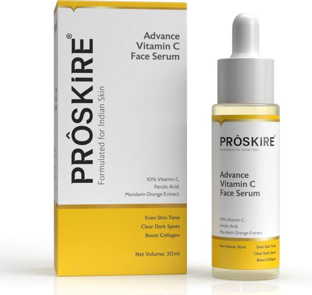 Proskire 10% Vitamin C Serum With Hyaluronic Acid & Papaya Ext For Skin Brightening