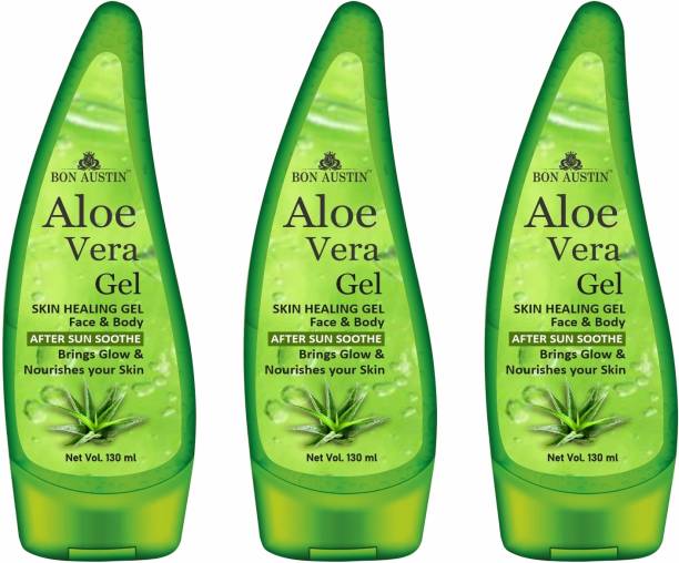 Bon Austin Aloe Vera Skin Healing Gel for Face & Body (3x130ml)
