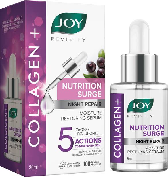 Joy Revivify Collagen+ Nutrition Surge Night Repair Moisture Restoring Serum | With CoQ10+Hyaluronic | Face Serum