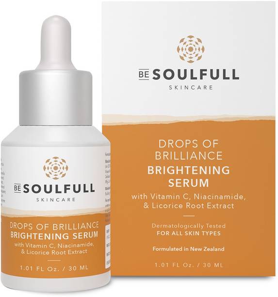 be soulfull Vitamin C Brightening Serum For Natural Glow| Niacinamide, Licorice Root Extract