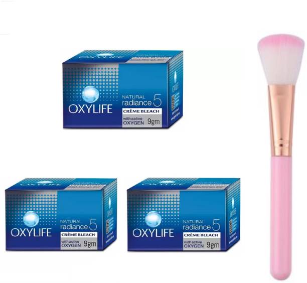 Oxylife Natural Radiance 5 Creme Bleach 9g With Bleach Brush 1Pcs (Pack Of 4 item)