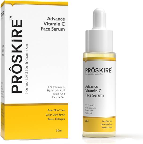 Proskire 10% Vitamin C Serum With Hyaluronic Acid & Papaya Ext For Skin Brightening