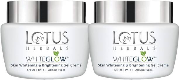 LOTUS HERBALS WHITEGLOW Skin brightening Gel Cream SPF 25 PA+++ 40G ( Pack of 2 ) (80 g)