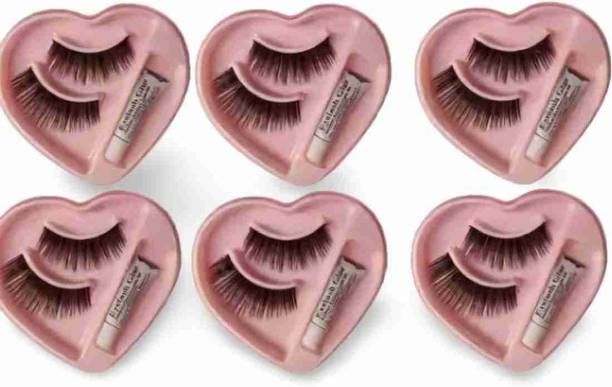 WB False-Fake Eyelashes With Glue Set Natural (Pack of 2) (Pack of 2)