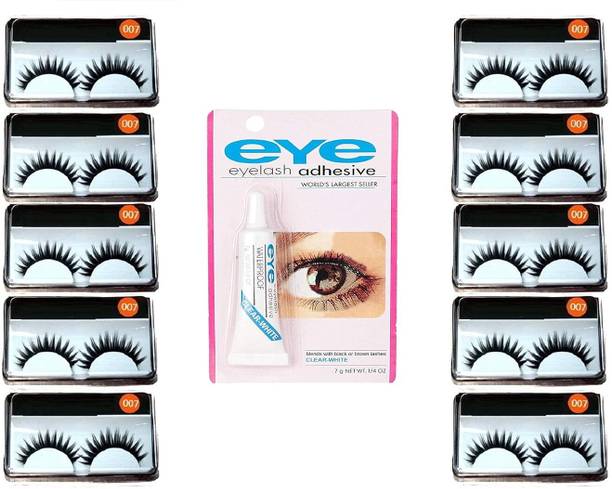 NIDEE Makeup Natural Long False Eyelashes 10 Pair With 1 Pcs Eyelashes Glue