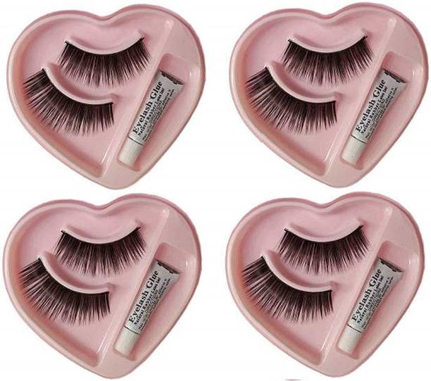 Golvi False-Fake Eyelashes With Glue Set Natural (Pair of 4)(yu)