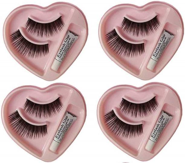 Golvi False-Fake Eyelashes With Glue Set Natural (Pair of 4)(we)