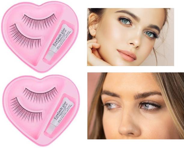 THTC Natural False Eyelashes Fake Eye Lashes With Glue Pack Od 2