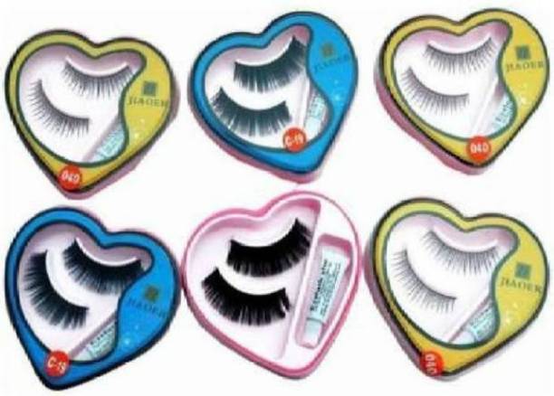 D-Top alse-Fake Eyelashes With glue pack of 6 pair