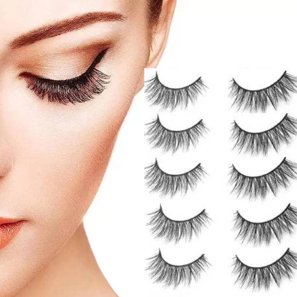 Hidden Beauty Eyelashes Pack of 5 Pair With Eyelash Adhesive Glue (Pack of 5)