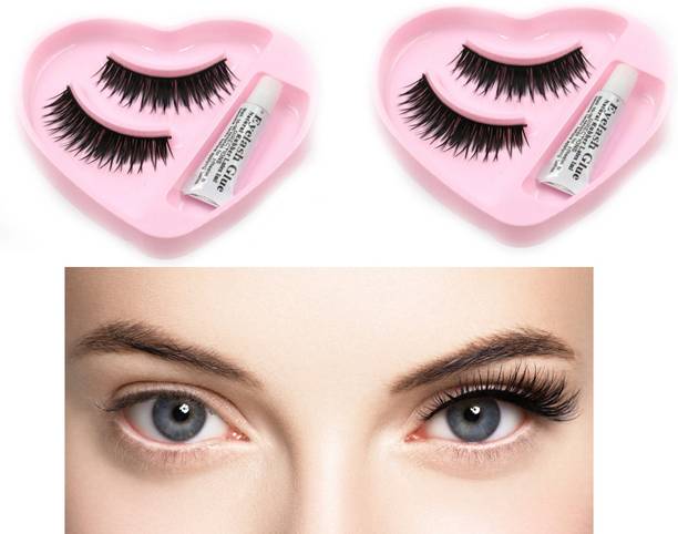 BLUEMERMAID New Black Long Curl False Eyelashes with Glue