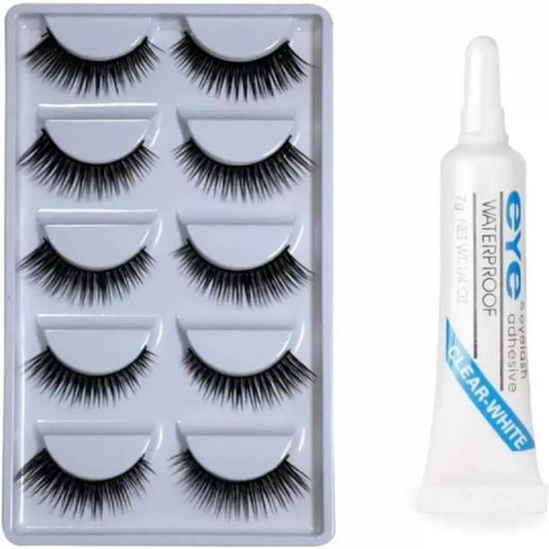 YELGO Eyelashes Pack of 5 Pair With Eyelash Adhesive Glue
