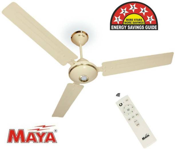 MAYA 5 Star Rated 1200 mm Super Eco Tech BLDC Ceiling Fan with Remote 5 Star 1200 mm BLDC Motor with Remote 3 Blade Ceiling Fan