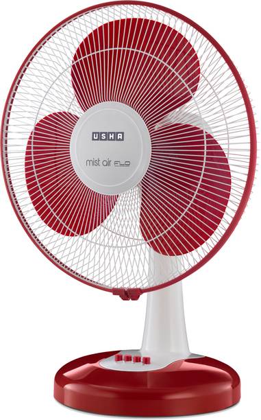 USHA Mist Air Flo with 2 Year Warranty Anti Rust, High Air Delivery, Silent Operation, With LED Indicators 400 mm Table Fan