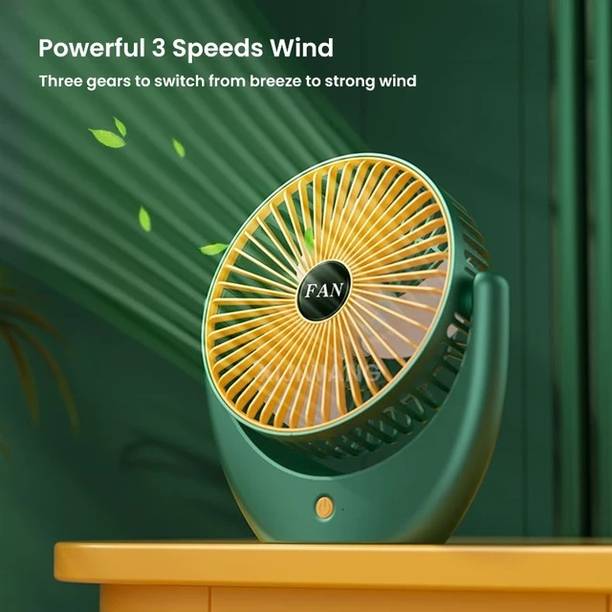 Sampri Fan Air Cooling Portable Charging Standing Fan Mini Fan USB Rechargeable 3 mm 3 Blade Table Fan