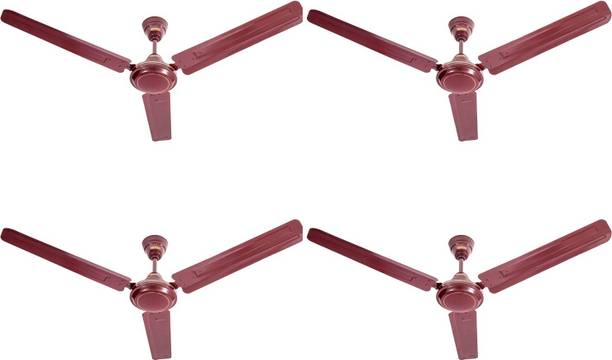 USHA CF 1200MM RACER RICH BROWN W/O REG Pack of 4 with 1 Year Warranty 1200 mm Ceiling Fan